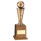 BRONZE/GOLD PLASTIC FOOTBALL FIGURE ON BASE - 9.5in